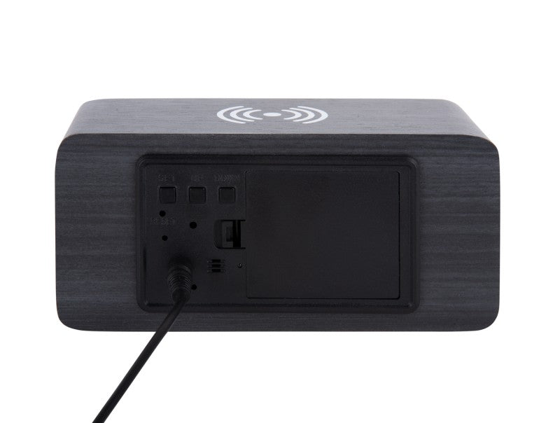 Réveil LED Block Chargeur à induction gris
