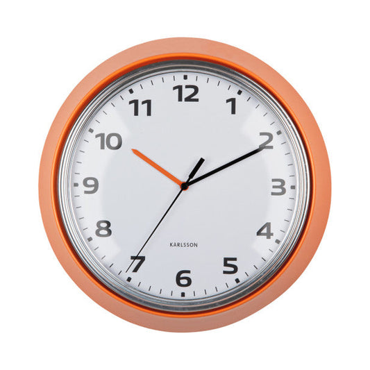 Horloge moderne rétro orange