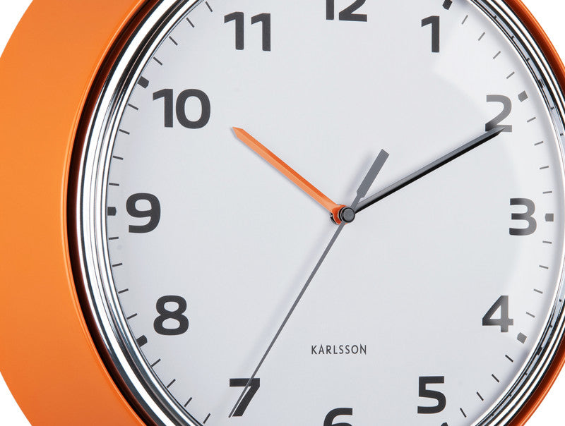 Horloge moderne rétro orange