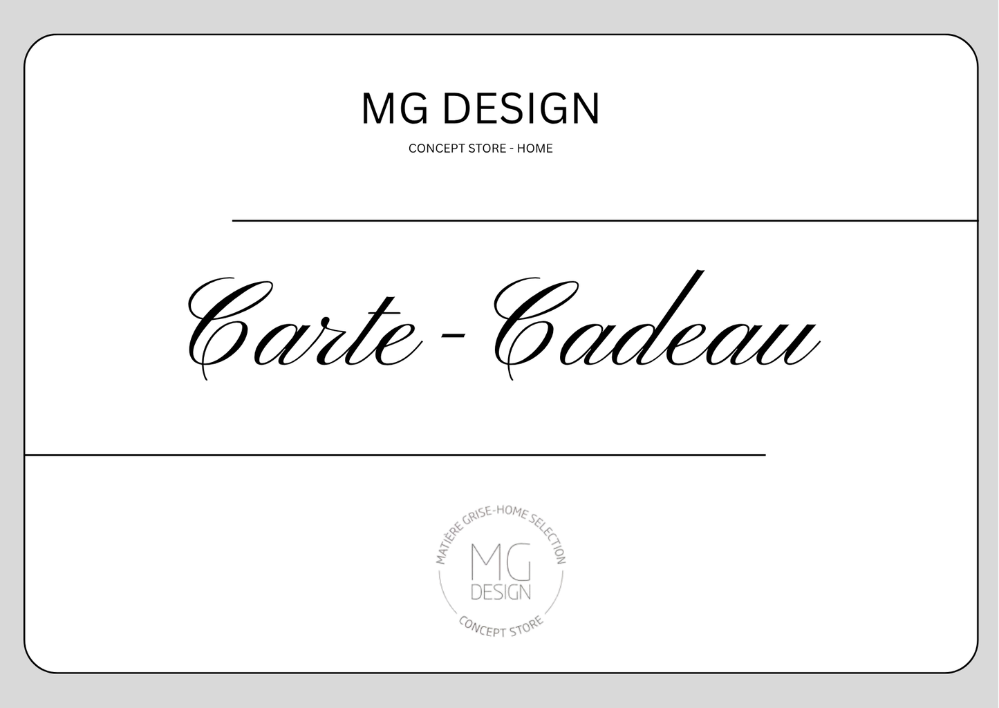 Carte Cadeau MG Design