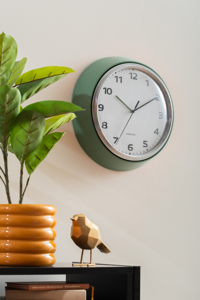 Horloge moderne rétro green