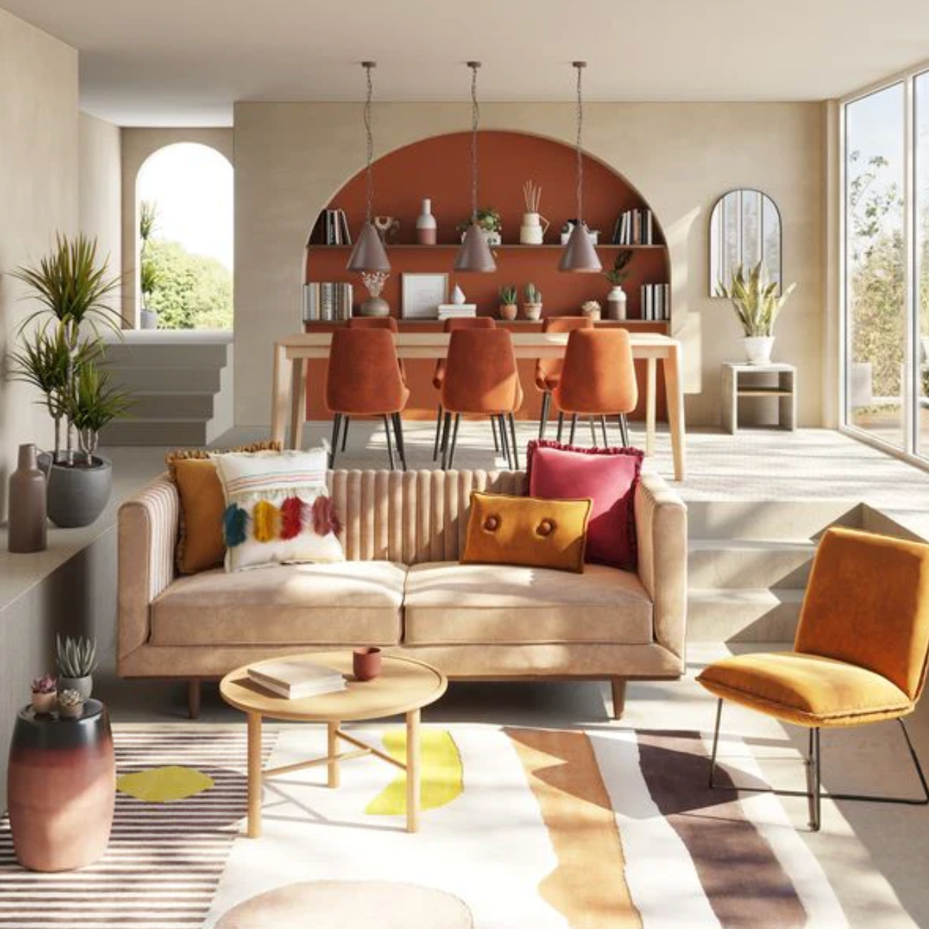 Lot de 2 Chaises en Velour Lari